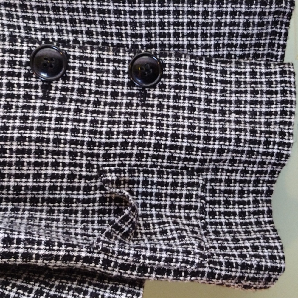Women's Avenue 22/24 blouse jacket classic blk wht texture tweed - Picture 5 of 7